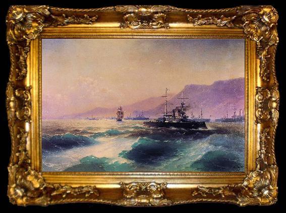 framed  Ivan Aivazovsky Gunboat off Crete, ta009-2